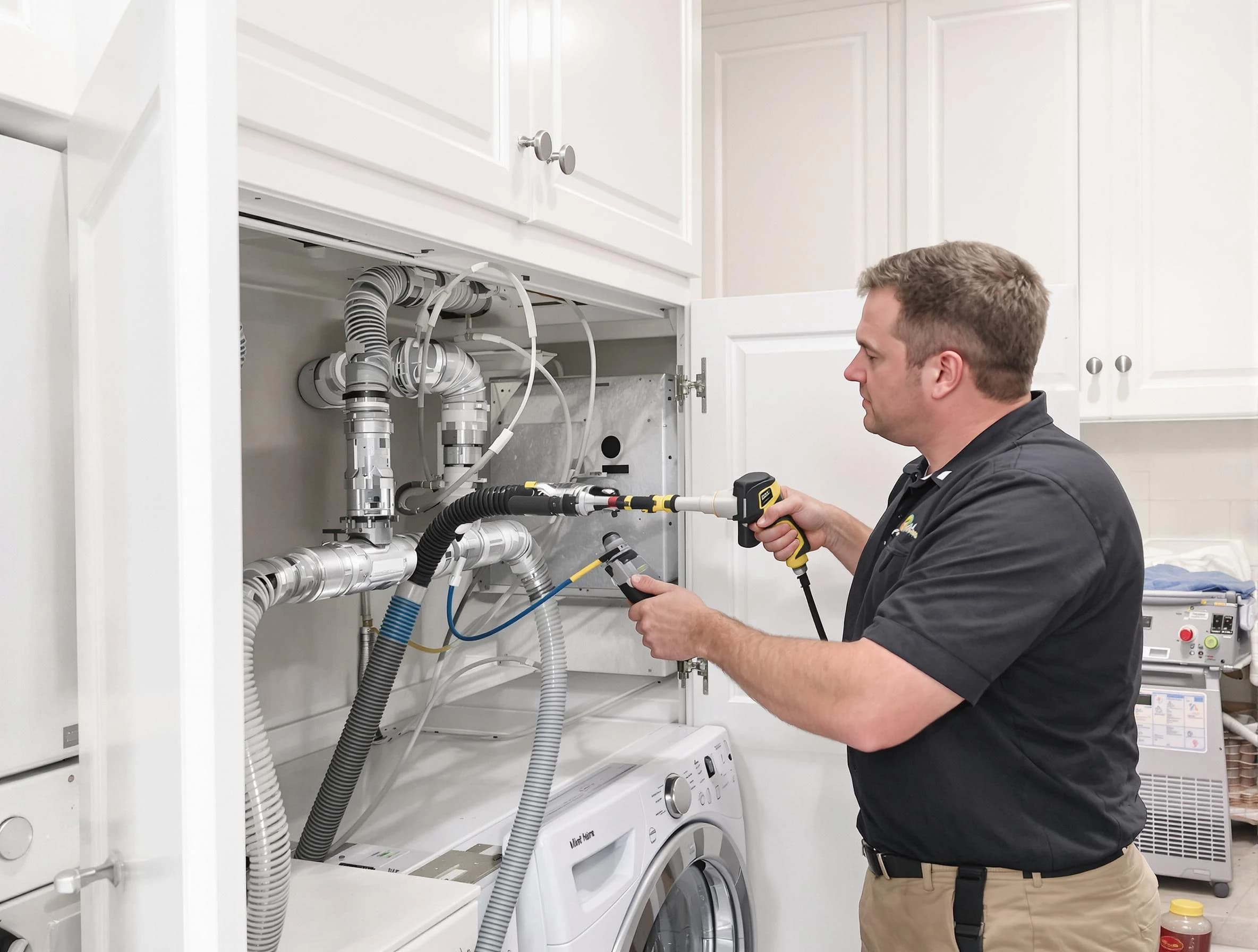 Hueytown Dryer Vent Cleaning professional removing severe blockage from a clogged dryer vent in Hueytown