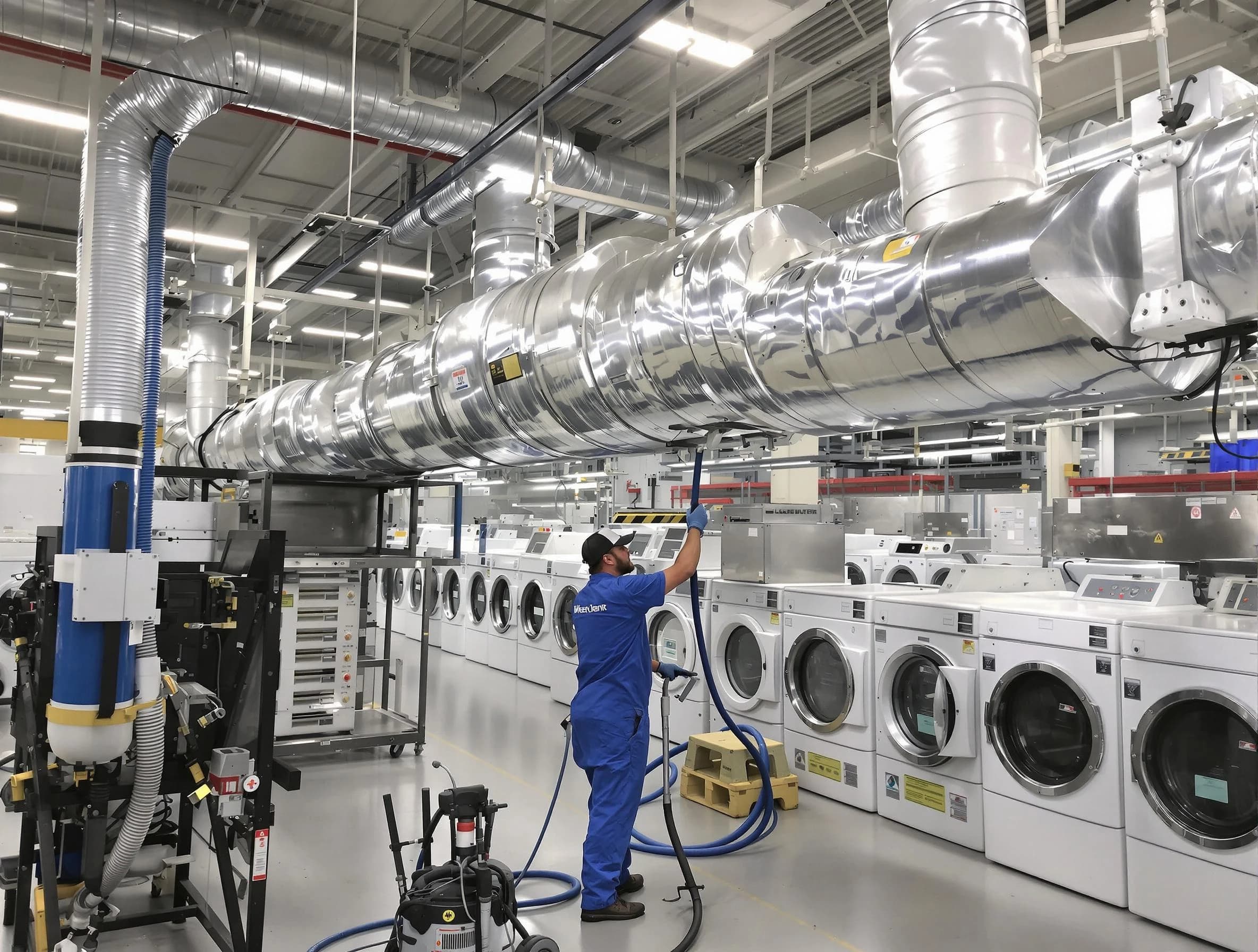 Hueytown Dryer Vent Cleaning team performing heavy-duty industrial dryer vent cleaning in Hueytown